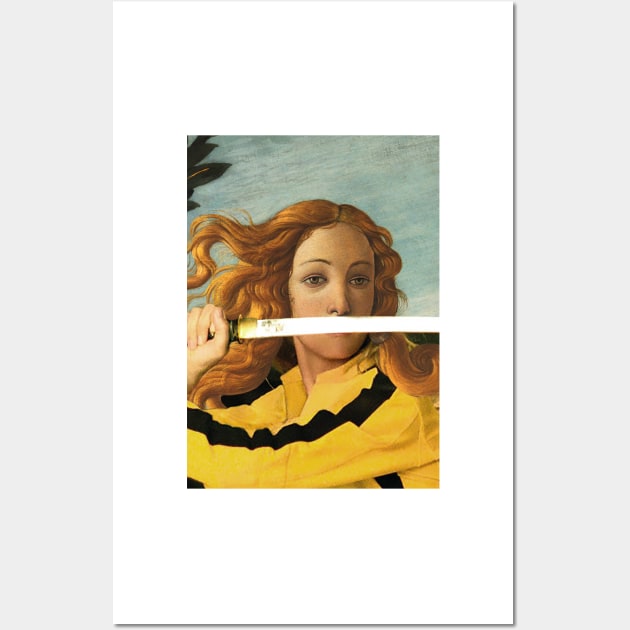 Venus by Sandro Botticelli and Beatrix Kiddo from Kill Bill (vertical) Wall Art by luigi-tarini